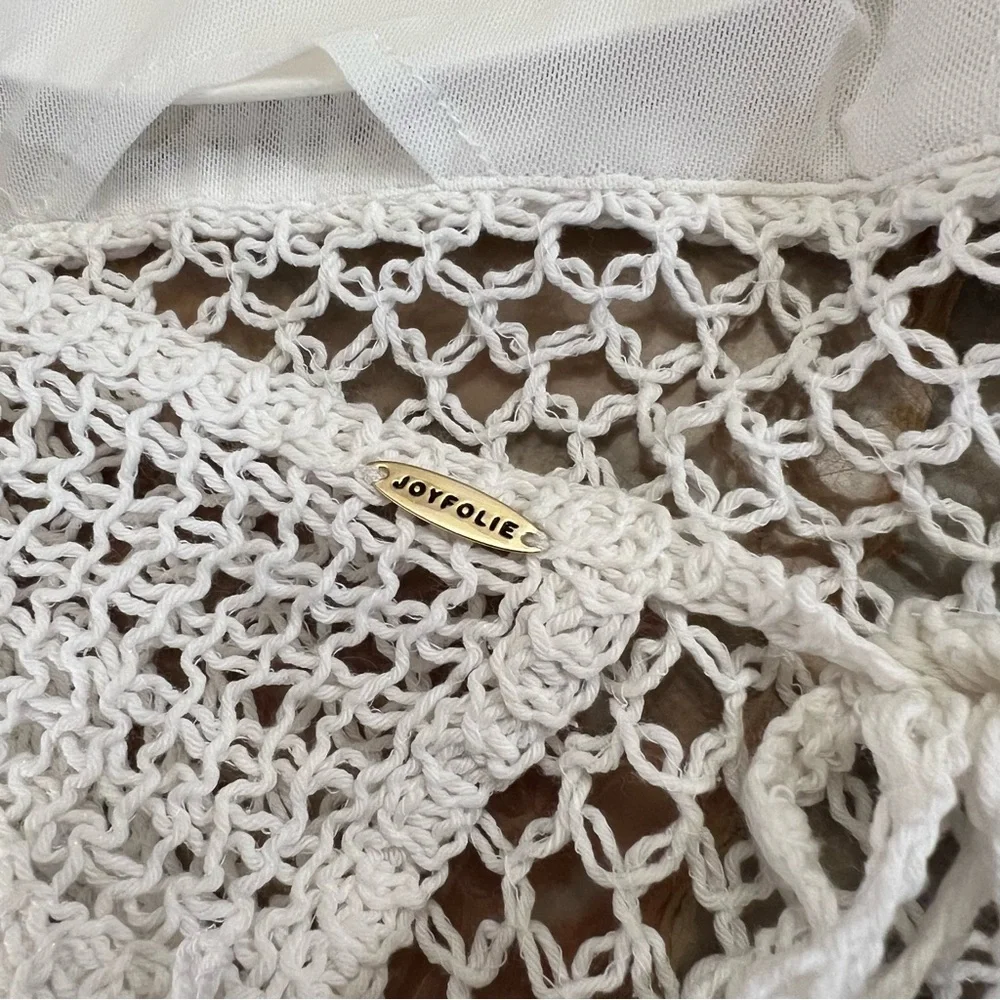 NWT✨ Joyfolie Wrenley Crochet Top in White - Picture 7 of 7